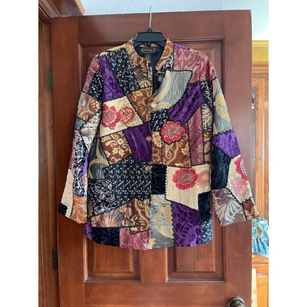 ALEX KIM vintage tapestry patchwork jacket size small